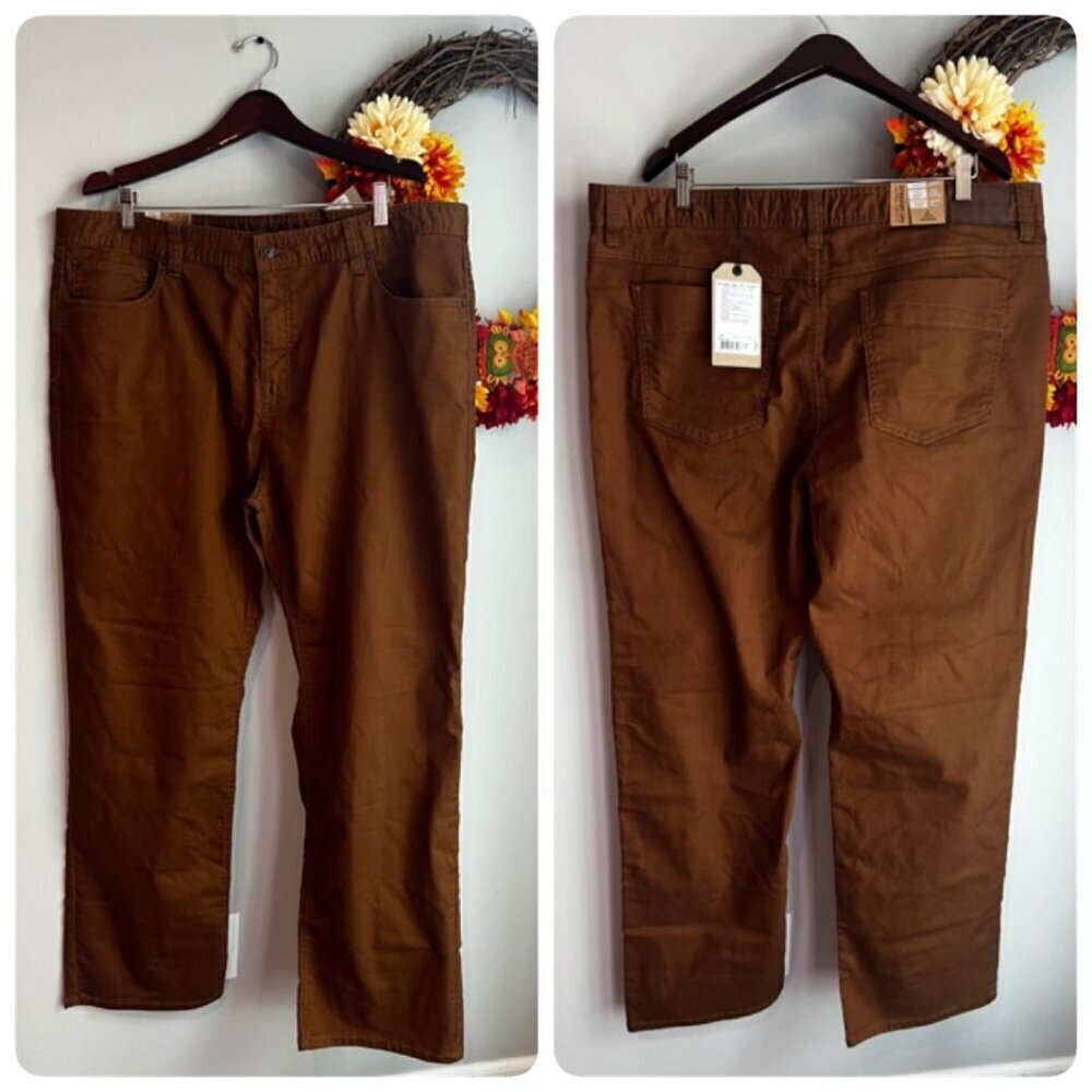 prAna Mens BRIDGER Slim Fit Stretch Jean 42"W 32" Inseam in Brown